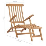 vidaXL Chaises longues de jardin et repose-pied et table Bois de teck