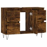 vidaXL Armoire salle de bain chêne fumé 80x33x60cm bois d'ingénierie