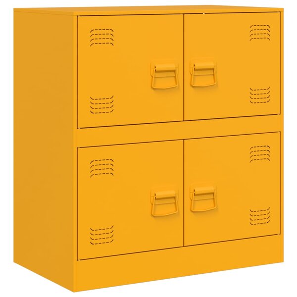 vidaXL Buffet jaune moutarde 67x39x73 cm acier