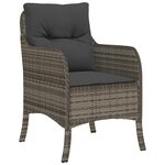 vidaXL Chaises de jardin avec coussins lot de 2 gris résine tressée