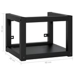 vidaXL Cadre de lavabo de salle de bain mural Noir 40x38x31 cm Fer
