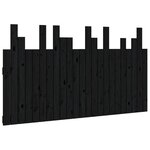 vidaXL Tête de lit murale Noir 146 5x3x80 cm Bois massif de pin