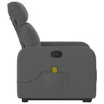 vidaXL Fauteuil de massage inclinable Gris foncé Tissu