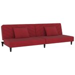 vidaXL Canapé-lit à 2 places et deux oreillers Rouge bordeaux Velours