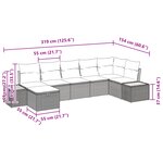 vidaXL Ensemble de Canapés de Jardin de 7 Pièces avec Coussins Beige en Poly Rattan