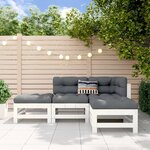 vidaXL Salon de jardin 4 Pièces blanc bois de pin massif