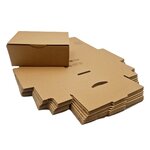 Lot de 10 boites postales à tirettes marrons : 100 x 80 x 60 mm petite cannelure