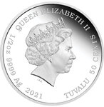Pièce de monnaie en argent 50 cents g 15.57 (1/2 oz) millésime 2021 james bond 007 thunderball