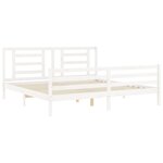 vidaXL Cadre de lit avec tête de lit blanc 200x200 cm bois massif