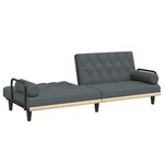 vidaXL Canapé-lit avec accoudoirs gris foncé tissu