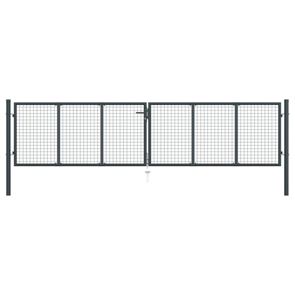 vidaXL Portail en maille de jardin Acier galvanisé 400 x 125 cm Gris