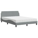 vidaXL Lit avec matelas gris clair 120x200 cm tissu
