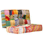 vidaXL Pouf 100x100x20 cm Patchwork Tissu