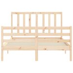 vidaXL Cadre de lit avec tête de lit 140x200 cm bois massif