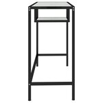 Bureau table poste de travail meuble d'ordinateur informatique étude d'ordinateur marbre 100 x 36 x 74 cm verre trempé blanc 02_0023734