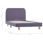 vidaXL Cadre de lit Gris clair Tissu 90 x 200 cm