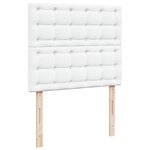vidaXL Sommier à lattes de lit avec matelas Blanc 120x200cm Similicuir
