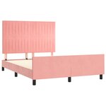 vidaXL Cadre de lit avec tête de lit Rose 140x200 cm Velours