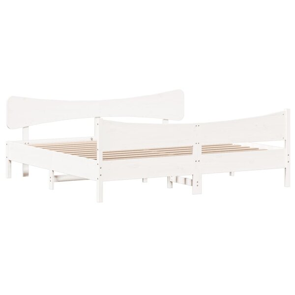 vidaXL Cadre de lit sans matelas blanc 180x200 cm bois massif de pin
