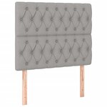vidaXL Sommier à lattes de lit et matelas Gris clair 90x190 cm Tissu