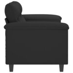 vidaXL Canapé à 2 places Noir 120 cm Tissu microfibre