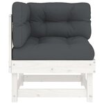 vidaXL Canapés d'angle avec coussins 2 Pièces blanc bois de pin massif