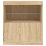 vidaXL Buffet avec lumières LED chêne sonoma 60x37x67 cm