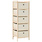 vidaXL Étagères de rangement avec 5 paniers en tissu 2 Pièces beige cèdre