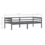 vidaXL Cadre de lit Gris foncé Bois de pin massif 90x200 cm