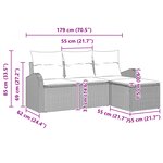 vidaXL Ensemble de canapé de jardin 4 pièces avec coussins gris clair en poly rotin