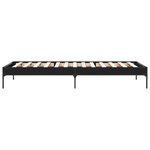 vidaXL Cadre de lit noir 90x200 cm bois d'ingénierie et métal