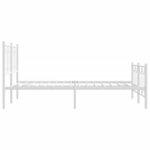 vidaXL Cadre de lit métal avec tête de lit/pied de lit blanc 135x190cm