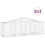 vidaXL Paniers à gabions arqués 13 Pièces 200x50x60/80 cm Fer galvanisé