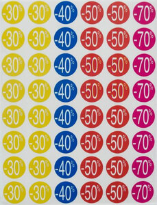 P5F 240 Étiquettes Remises Ass -30/-70 D24mm