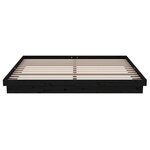 vidaXL Cadre de lit Noir Bois massif 200x200 cm