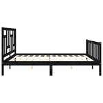 vidaXL Cadre de lit avec tête de lit noir 200x200 cm bois massif