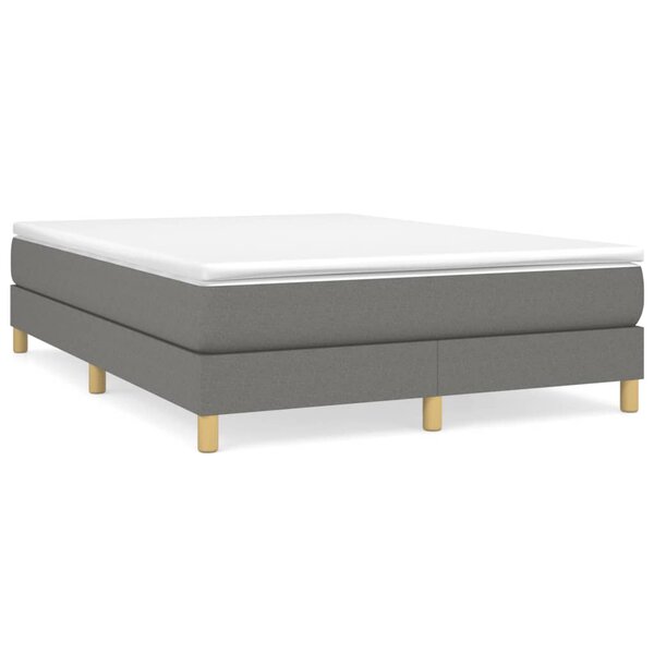 vidaXL Cadre de lit Gris foncé 140x190 cm Tissu