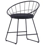 vidaXL Chaises à manger Siège en similicuir lot de 2 noir acier