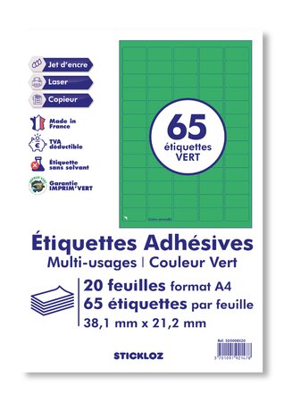 Etiquettes multi-usages en planche A4 à imprimer