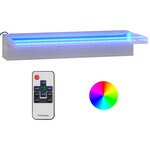 vidaXL Déversoir pour cascade avec LED RVB Inox 45 cm