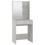 vidaXL Ensemble de coiffeuse avec LED Gris béton Bois d'ingénierie