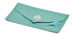 PAPERTREE ARANIA Lot de 5 Enveloppes cadeau 19x10cm - Bleu Paon/argt