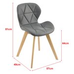 Lot de 6 chaises similicuir 81 x 57 x 49 cm gris 03_0006792
