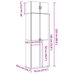 vidaXL Armoire de rangement gris béton 70x42 5x225cm bois d'ingénierie