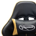 vidaXL Chaise de jeu Noir et doré Cuir artificiel