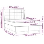 vidaXL Sommier à lattes de lit avec matelas Noir 140x200 cm Tissu