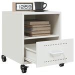 vidaXL Tables de chevet 2 Pièces blanc 36x39x43 5 cm acier