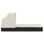 vidaXL Transat 2 places avec toit pliable noir 213x118x97 cm