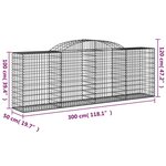 vidaXL Paniers à gabions arqués 30 Pièces 300x50x100/120 cm fer galvanisé