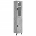 vidaXL Buffet haut Gris béton 34 5x34x180 cm Bois d'ingénierie